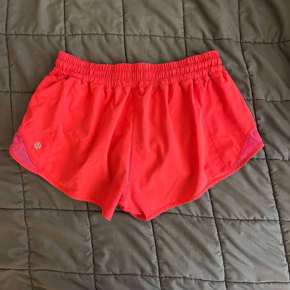 Pink Lululemon hottie hot shorts 2.5 inch inseam